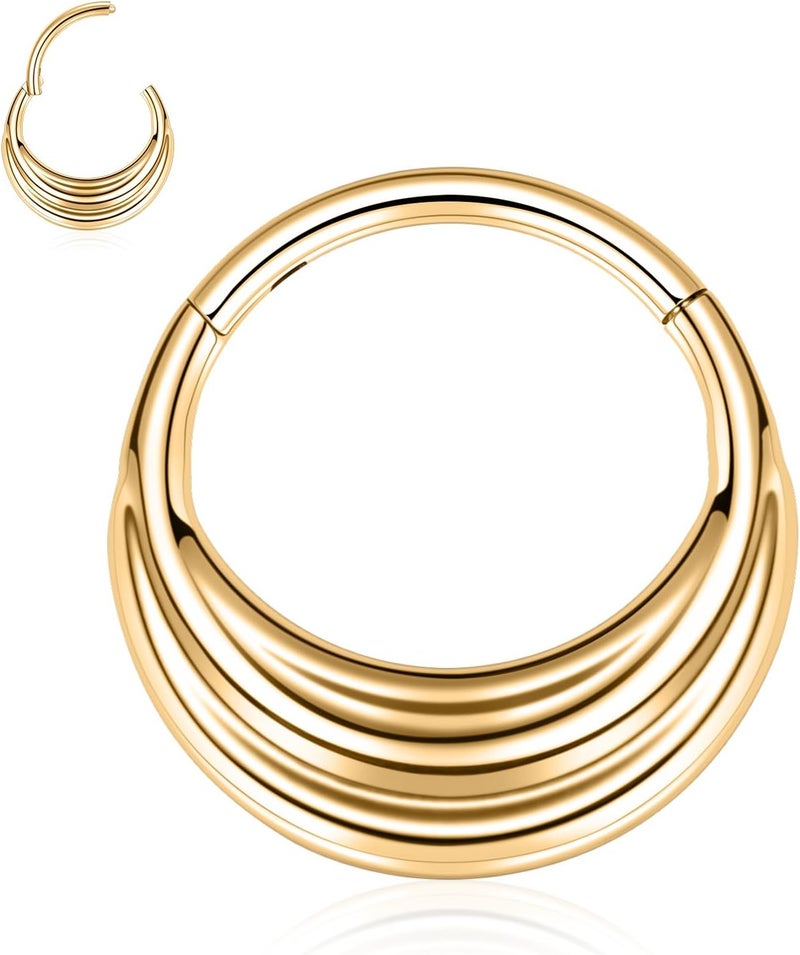 FUNLMO Store 316L Surgical Steel Septum Ring Nose Ring Hoop Hypoallergenic Daith Cartilage Conch Tragus Rook Earlobe Piercing Jewerly for Women Men - Image 1